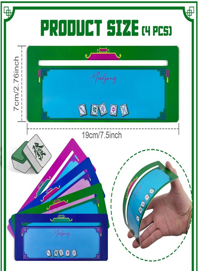Bmpzery 4 Pcs Mahjong Card Guide and Line Finder Reader,Acrylic Card Line Guide Rules Helper Reader, for Mahjong Beginner-Friendly Travel, Parties, Competitions, Game Nights Accessories(Multicolor,Cute) - Image 2